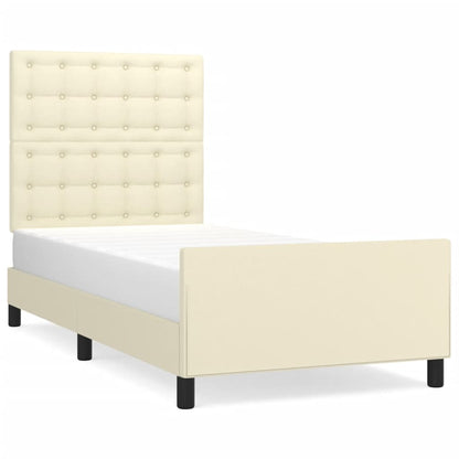 Giroletto con Testiera Crema 80x200 cm in Similpelle