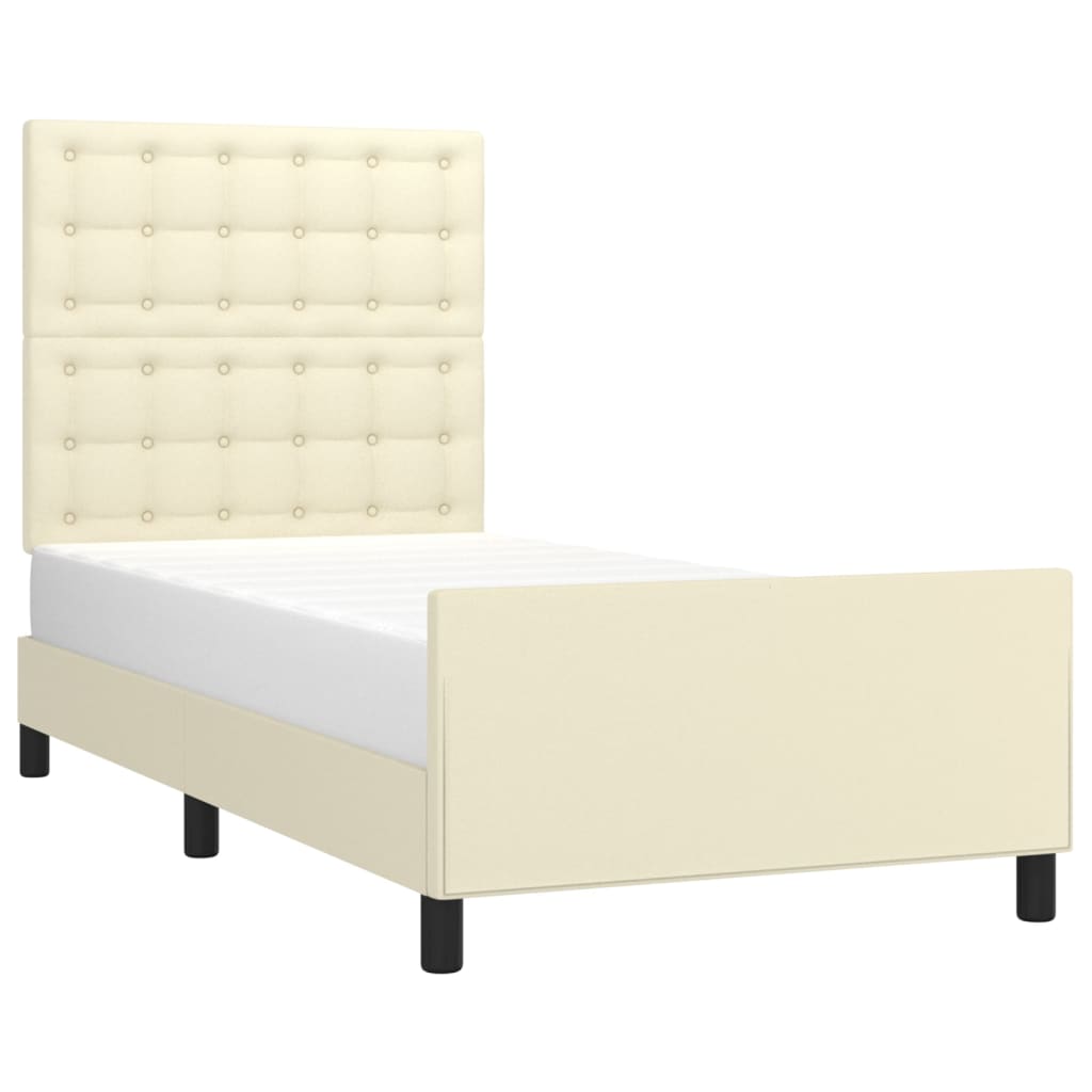 Giroletto con Testiera Crema 80x200 cm in Similpelle