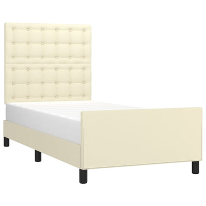 Giroletto con Testiera Crema 80x200 cm in Similpelle