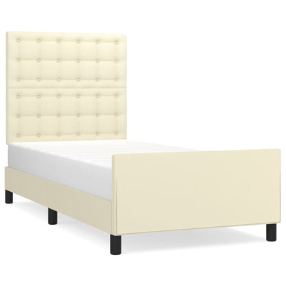 Giroletto con Testiera Crema 90x190 cm in Similpelle