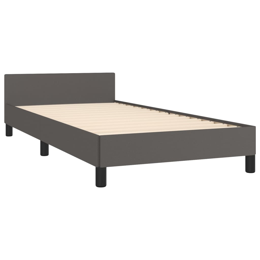 Giroletto con Testiera Crema 90x190 cm in Similpelle