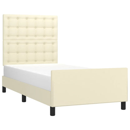 Giroletto con Testiera Crema 100x200 cm in Similpelle