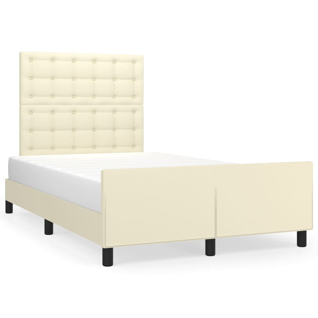 Giroletto con Testiera Crema 120x200 cm in Similpelle