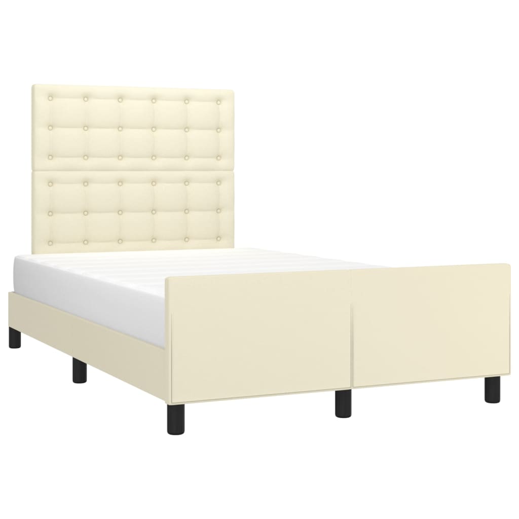 Giroletto con Testiera Crema 120x200 cm in Similpelle
