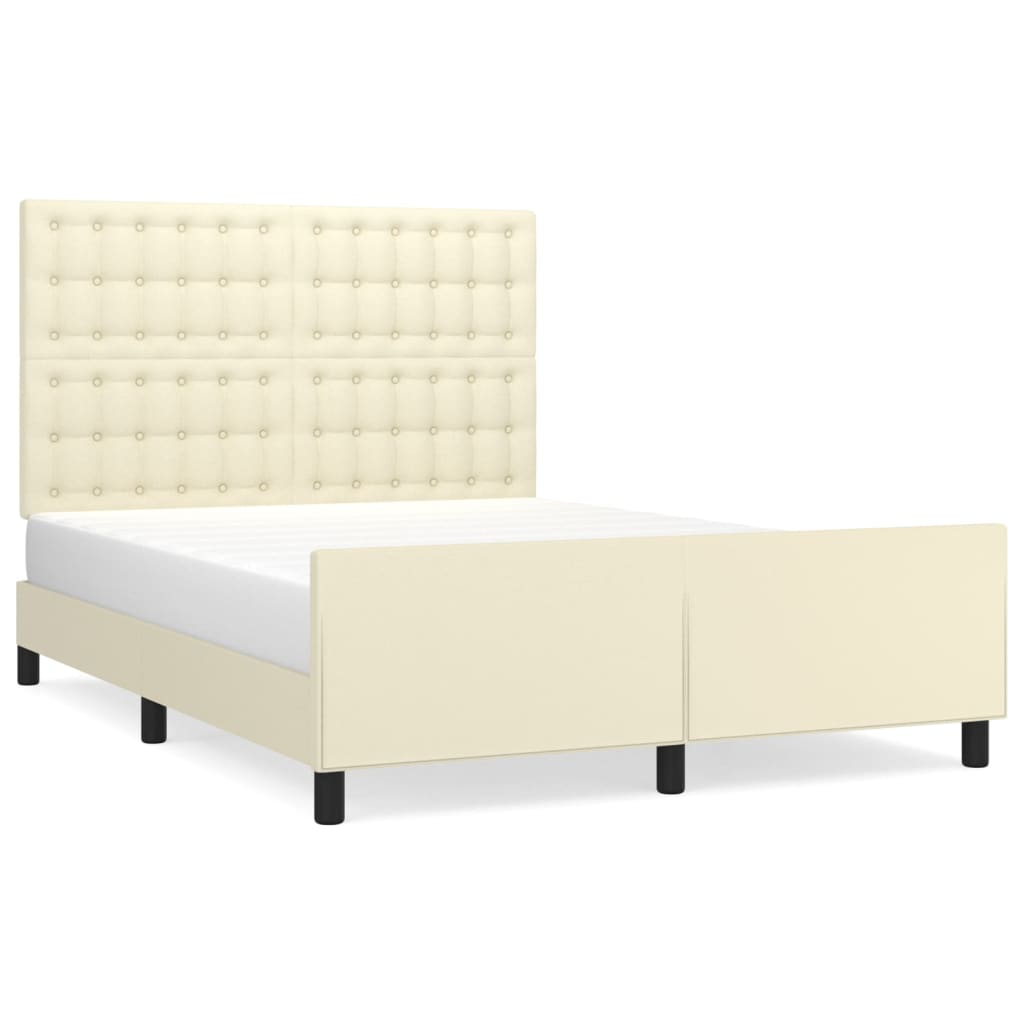 Giroletto con Testiera Crema 140x190 cm in Similpelle