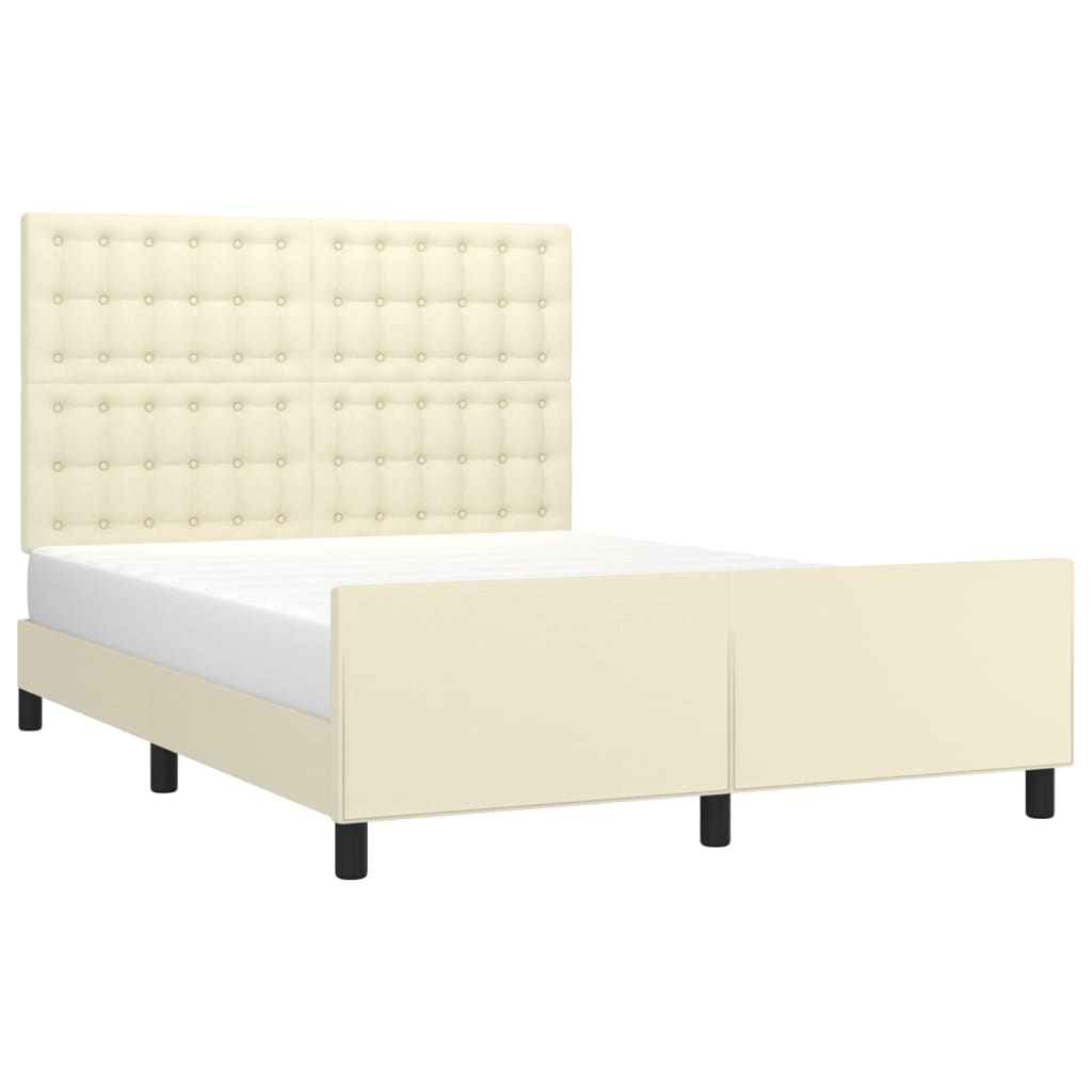 Giroletto con Testiera Crema 140x190 cm in Similpelle