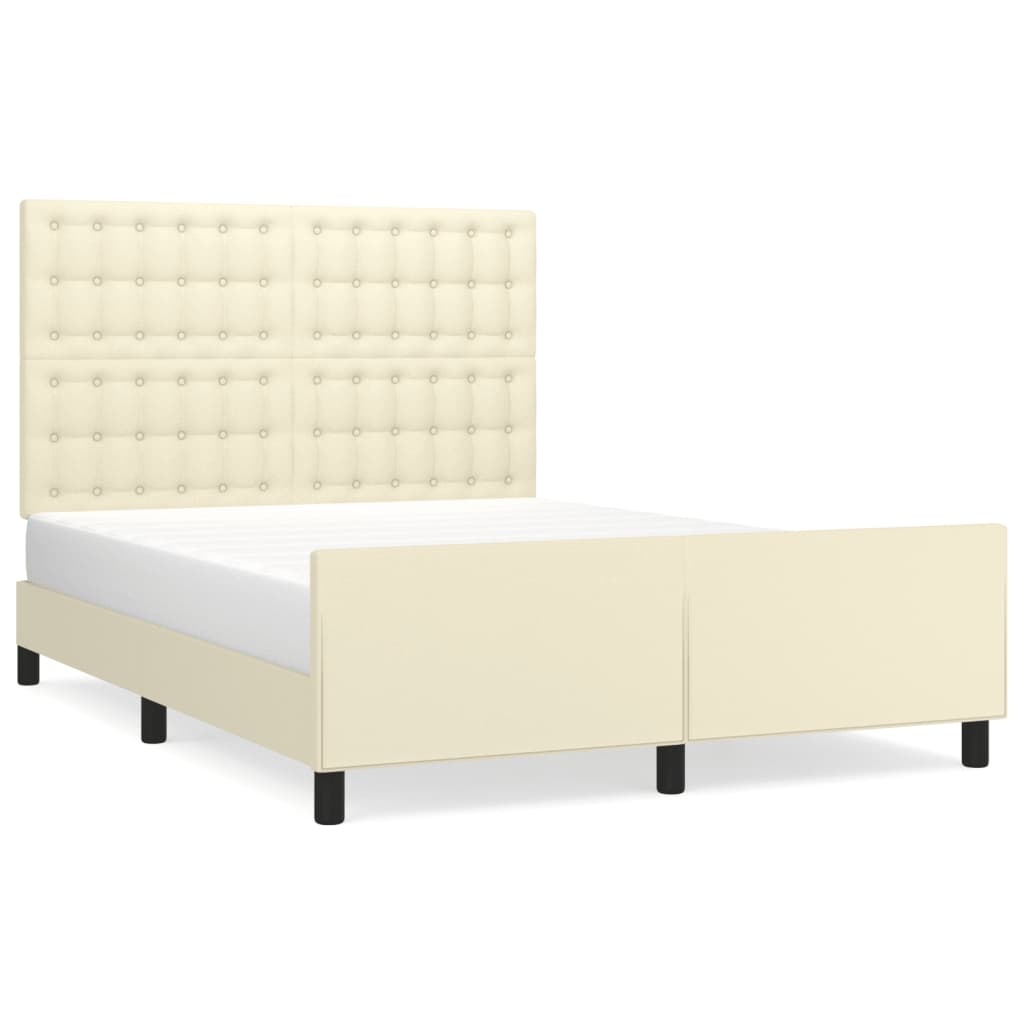 Giroletto con Testiera Crema 140x200 cm in Similpelle