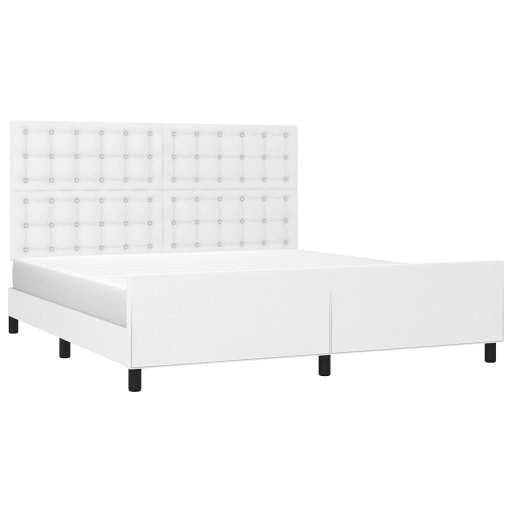 Giroletto con Testiera Bianco 160x200 cm in Similpelle