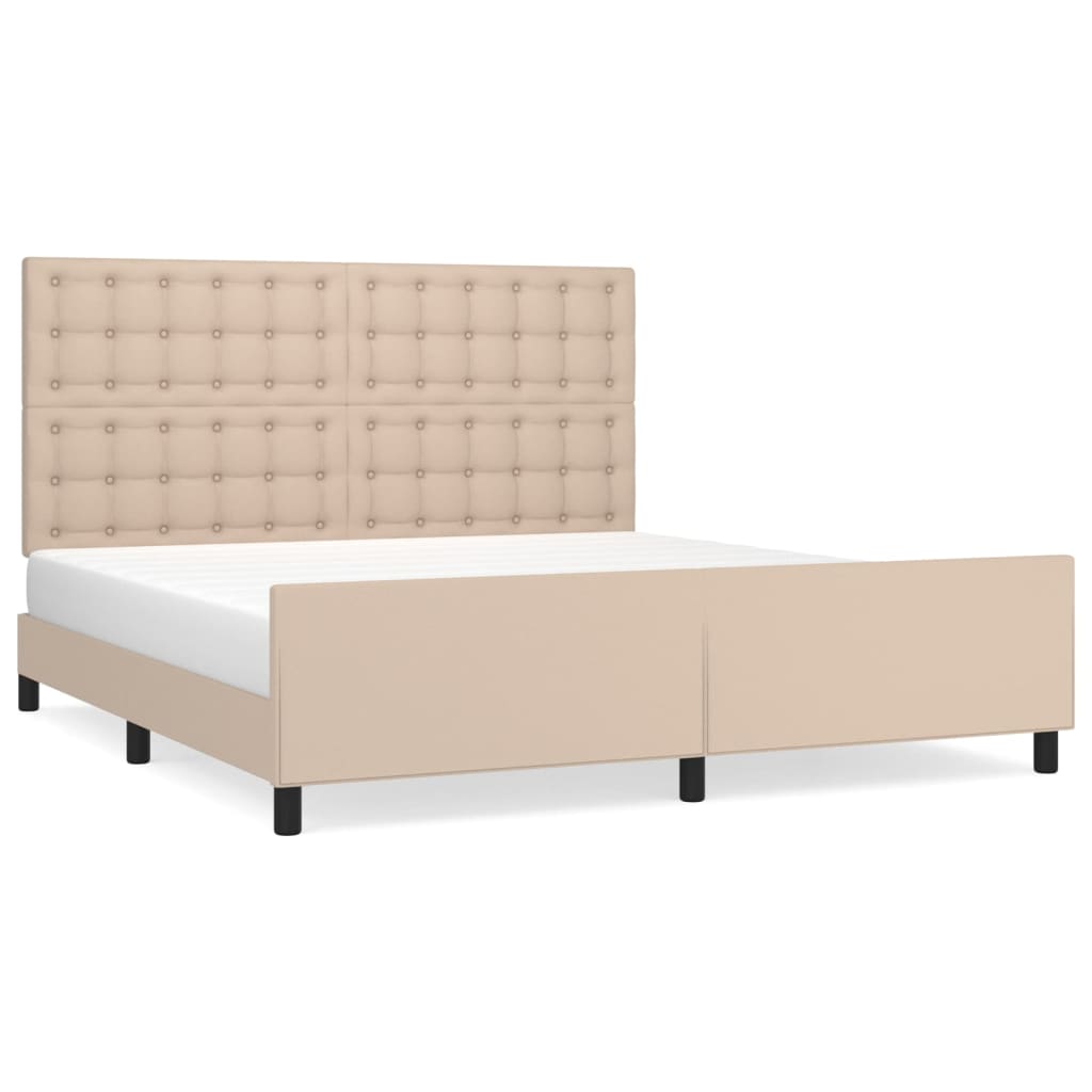 Giroletto con Testiera Cappuccino 160x200 cm in Similpelle