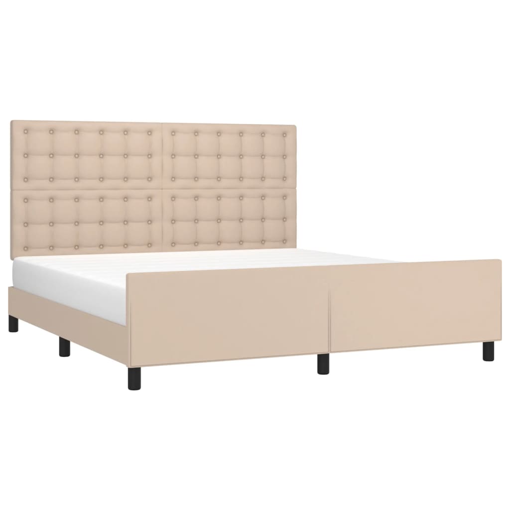 Giroletto con Testiera Cappuccino 160x200 cm in Similpelle