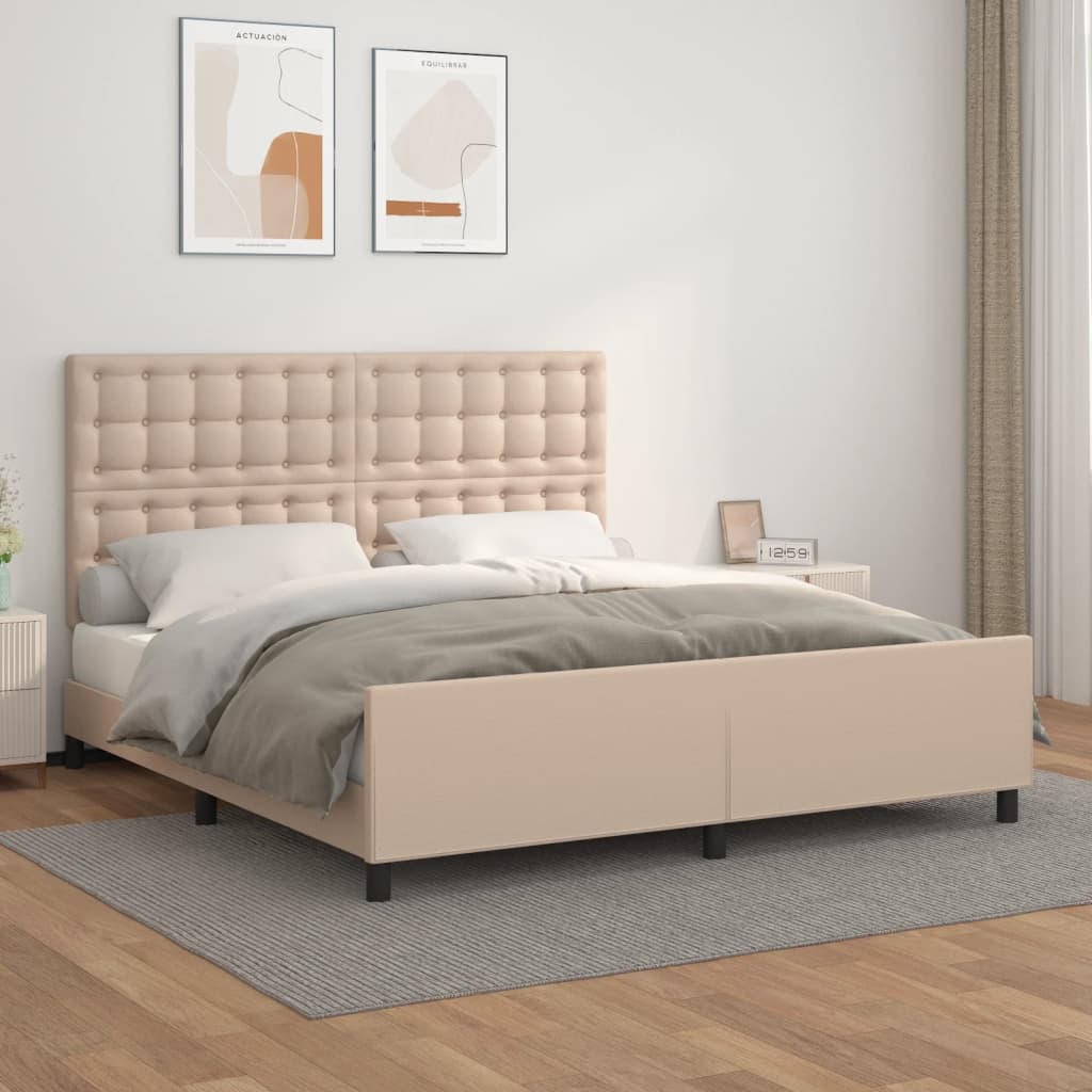 Giroletto con Testiera Cappuccino 160x200 cm in Similpelle