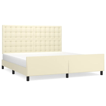 Giroletto con Testiera Crema 180x200 cm in Similpelle