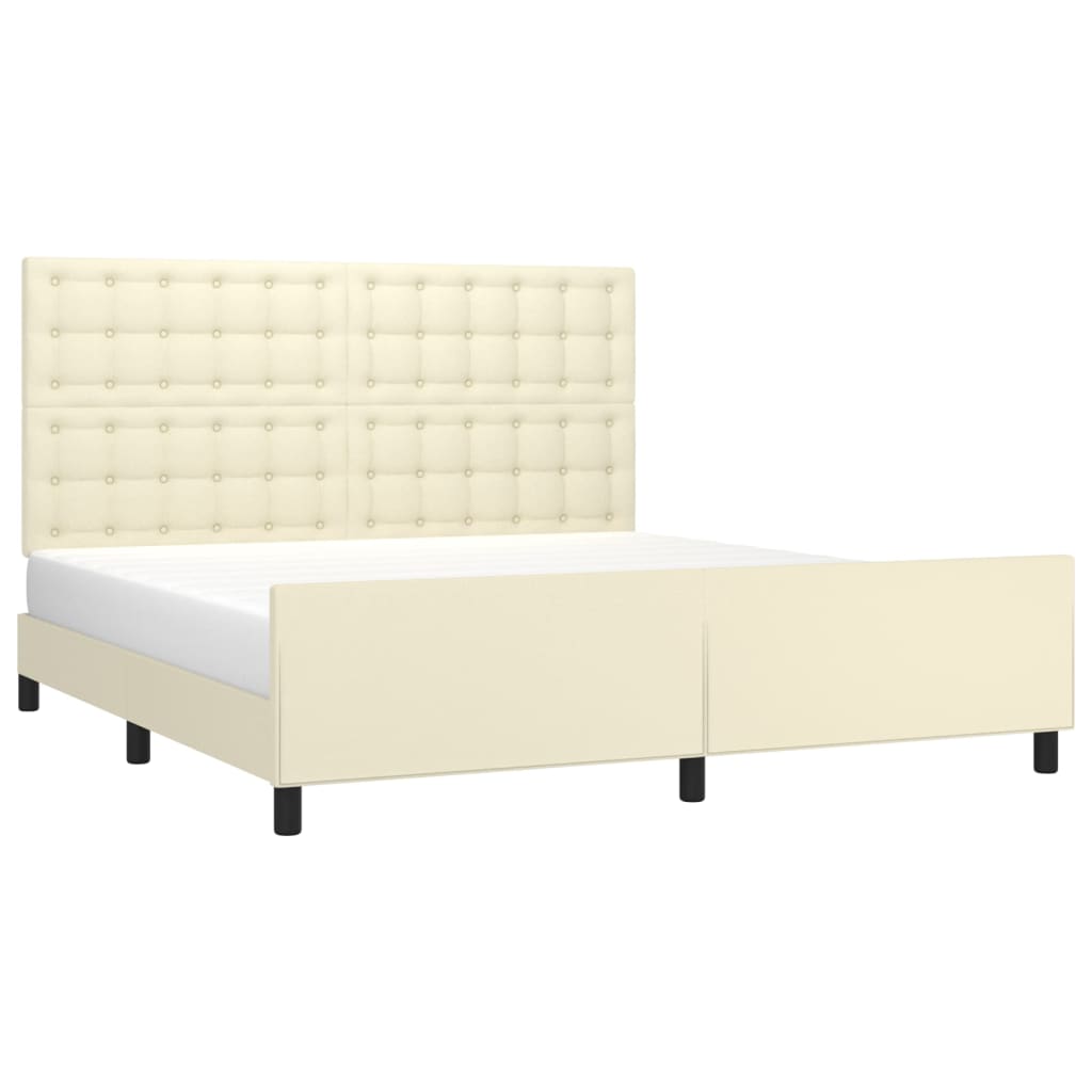 Giroletto con Testiera Crema 180x200 cm in Similpelle