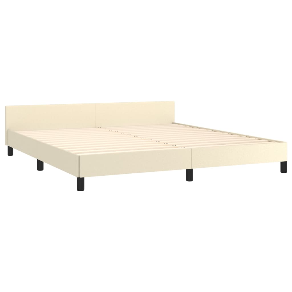 Giroletto con Testiera Crema 180x200 cm in Similpelle