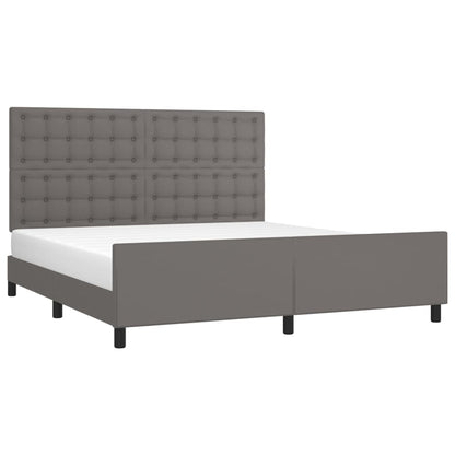 Giroletto con Testiera Grigio 180x200 cm in Similpelle