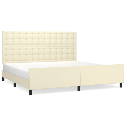 Giroletto con Testiera Crema 200x200 cm in Similpelle