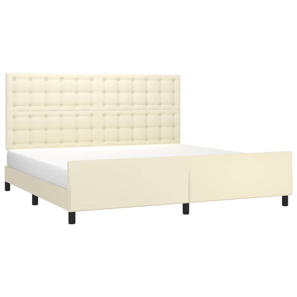 Giroletto con Testiera Crema 200x200 cm in Similpelle