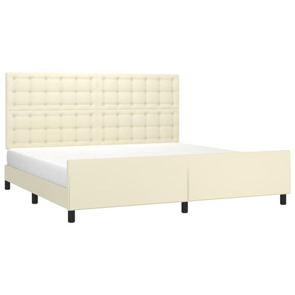 Giroletto con Testiera Crema 200x200 cm in Similpelle