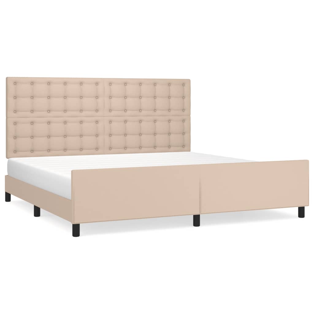 Giroletto con Testiera Cappuccino 200x200 cm in Similpelle
