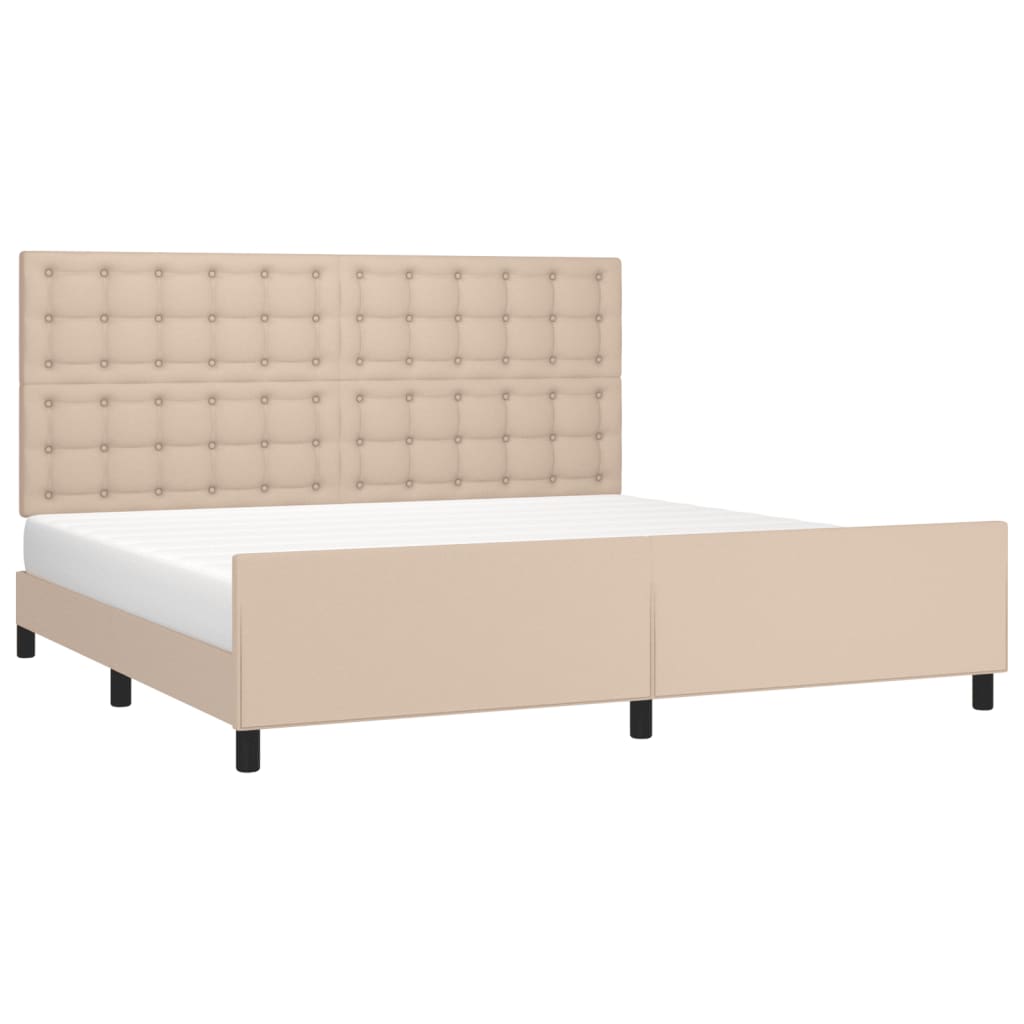 Giroletto con Testiera Cappuccino 200x200 cm in Similpelle