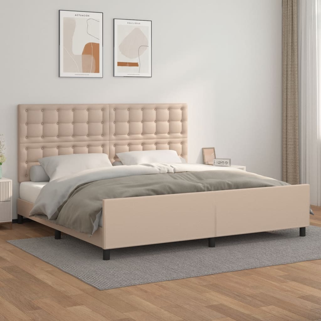 Giroletto con Testiera Cappuccino 200x200 cm in Similpelle
