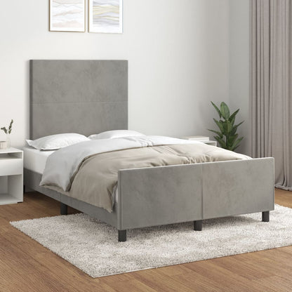 Giroletto senza Materasso Grigio Chiaro 120x200 cm Velluto