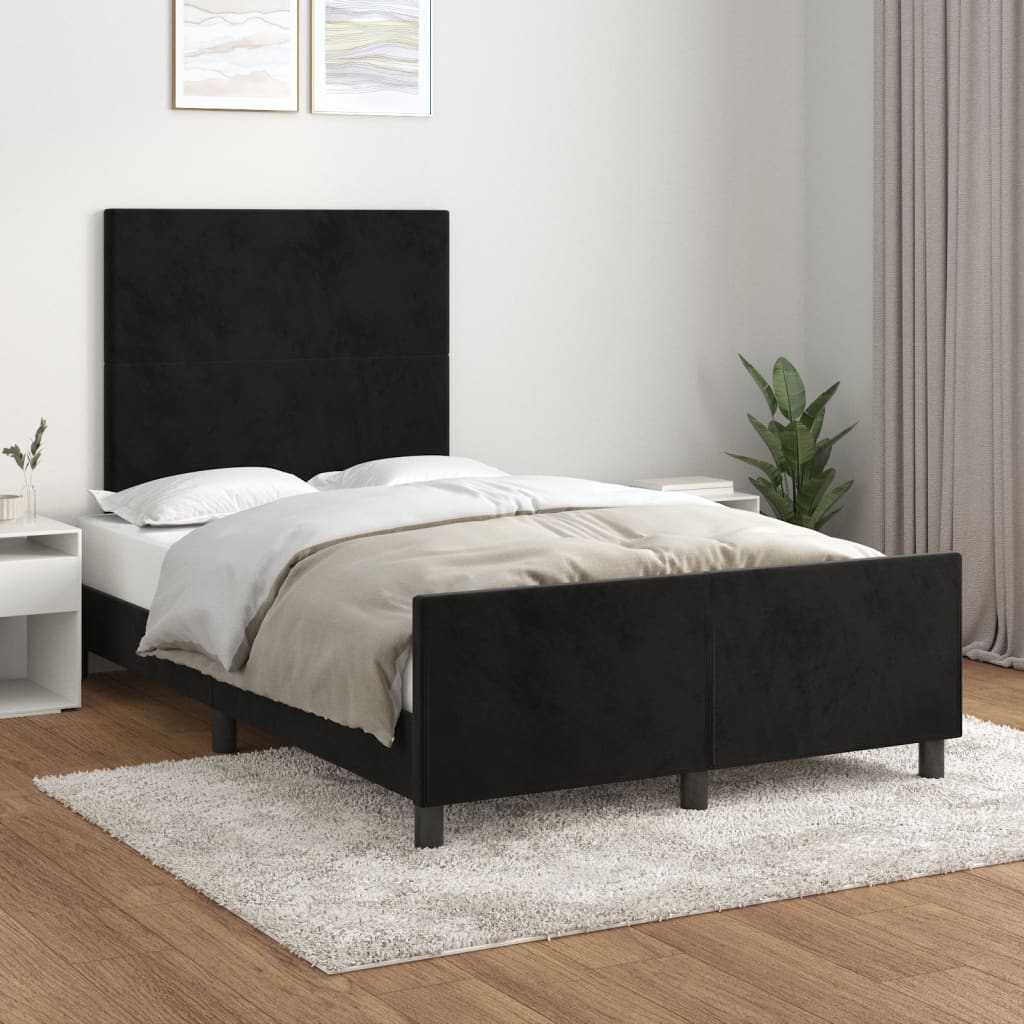 Giroletto senza Materasso Nero 120x200 cm Velluto