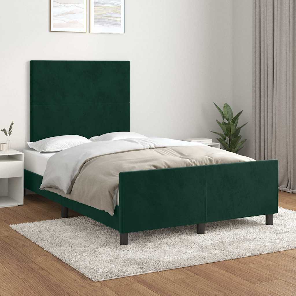 Giroletto senza Materasso Verde Scuro 120x200 cm in Velluto