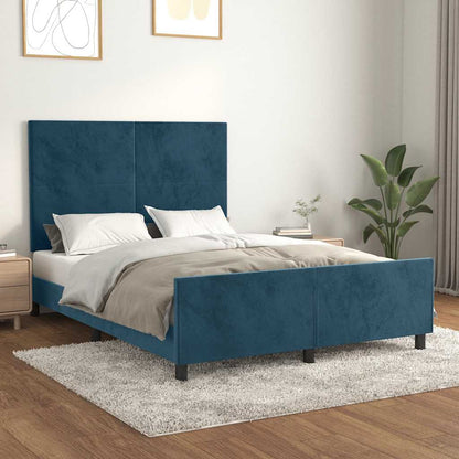 Giroletto senza Materasso Blu Scuro 140x190 cm in Velluto
