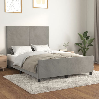 Giroletto senza Materasso Grigio Chiaro 140x200 cm Velluto