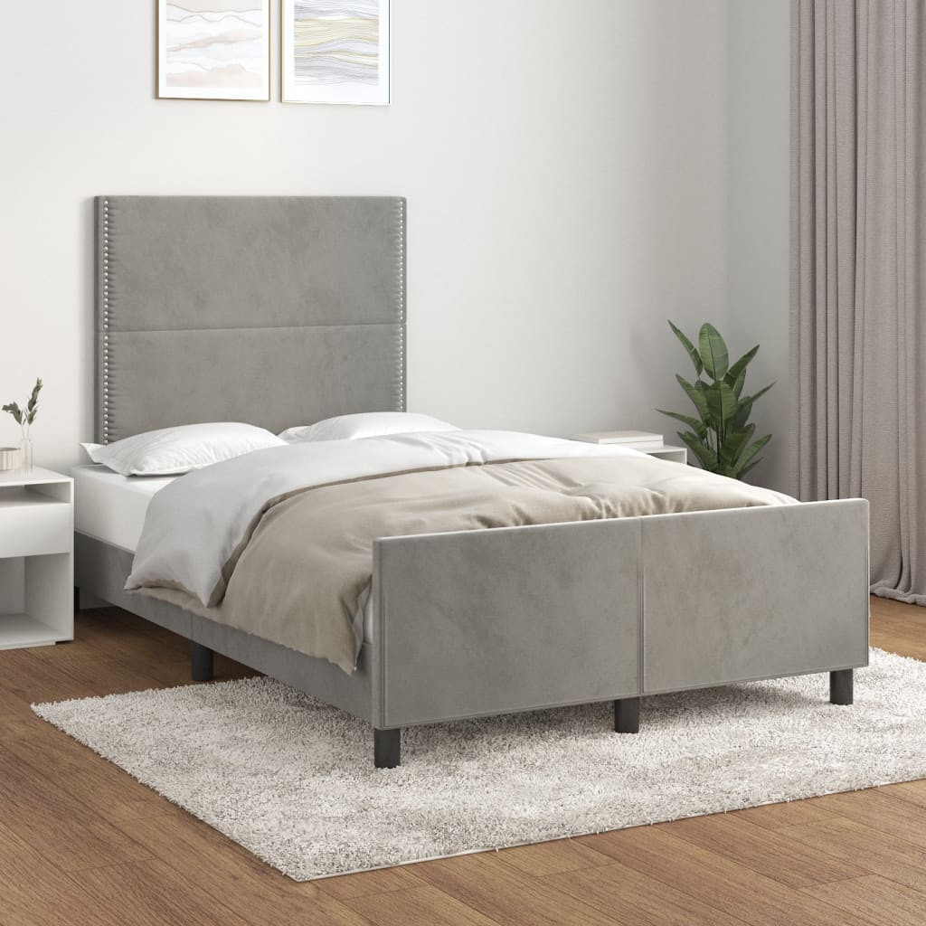 Giroletto senza Materasso Grigio Chiaro 120x200 cm Velluto