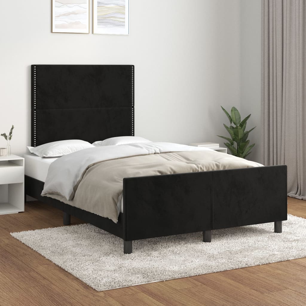 Giroletto senza Materasso Nero 120x200 cm Velluto