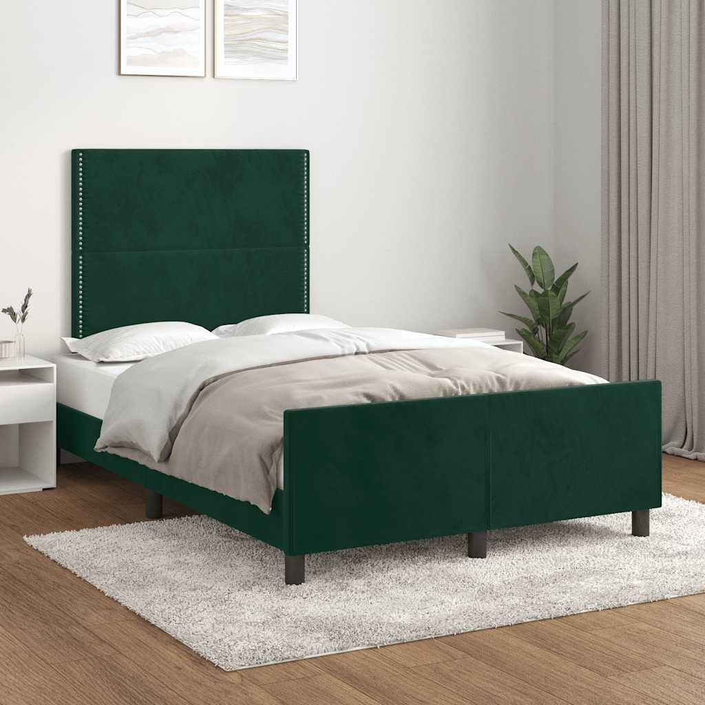 Giroletto senza Materasso Verde Scuro 120x200 cm in Velluto
