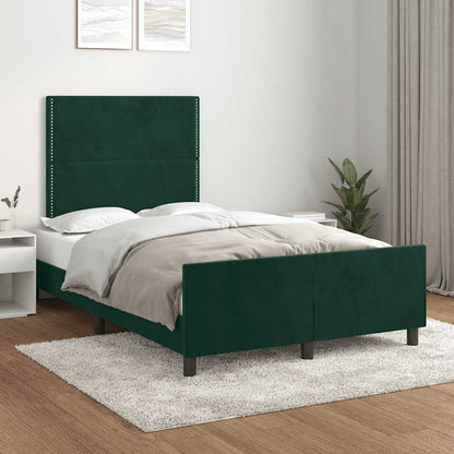 Giroletto senza Materasso Verde Scuro 120x200 cm in Velluto