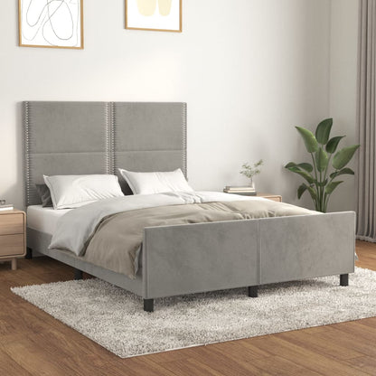 Giroletto senza Materasso Grigio Chiaro 140x190 cm Velluto