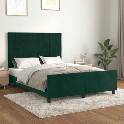 Giroletto senza Materasso Verde Scuro 140x200 cm in Velluto