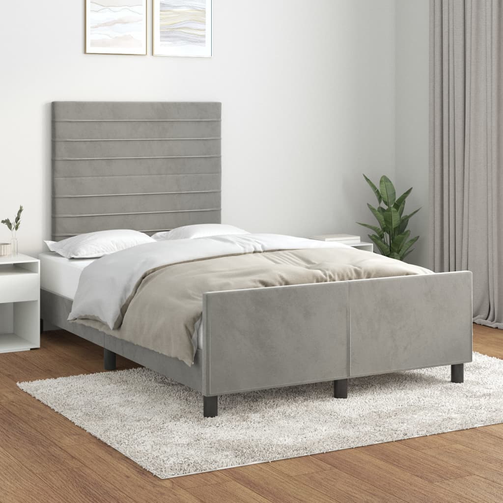 Giroletto senza Materasso Grigio Chiaro 120x200 cm Velluto