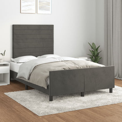 Giroletto senza Materasso Grigio Scuro 120x200 cm Velluto