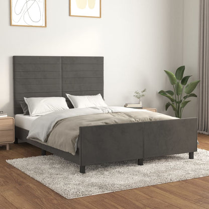 Giroletto senza Materasso Grigio Scuro 140x190 cm Velluto