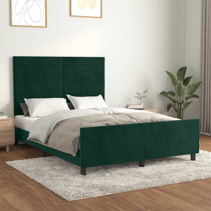 Giroletto senza Materasso Verde Scuro 140x190 cm in Velluto