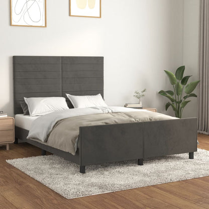 Giroletto senza Materasso Grigio Scuro 140x200 cm Velluto