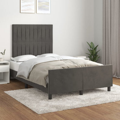 Giroletto senza Materasso Grigio Scuro 120x200 cm Velluto