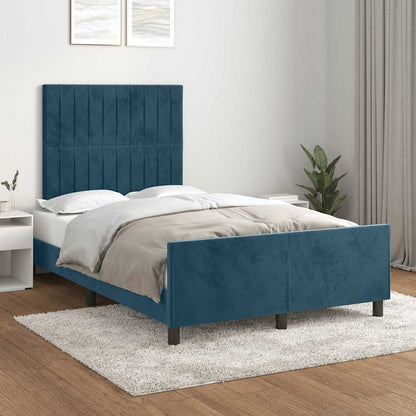 Giroletto senza Materasso Blu Scuro 120x200 cm in Velluto