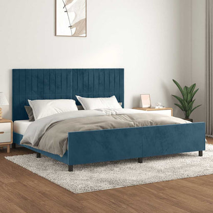 Giroletto senza Materasso Blu Scuro 200x200 cm in Velluto