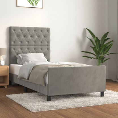Giroletto senza Materasso Grigio Chiaro 80x200 cm Velluto