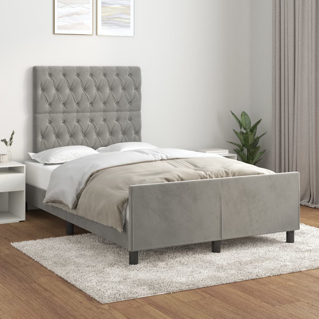 Giroletto senza Materasso Grigio Chiaro 120x200 cm Velluto