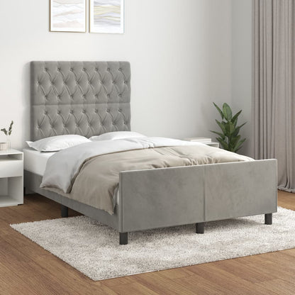Giroletto senza Materasso Grigio Chiaro 120x200 cm Velluto