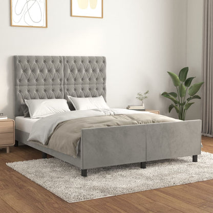 Giroletto senza Materasso Grigio Chiaro 140x190 cm Velluto