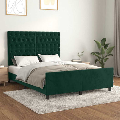 Giroletto senza Materasso Verde Scuro 140x190 cm in Velluto