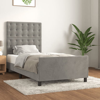 Giroletto senza Materasso Grigio Chiaro 80x200 cm Velluto